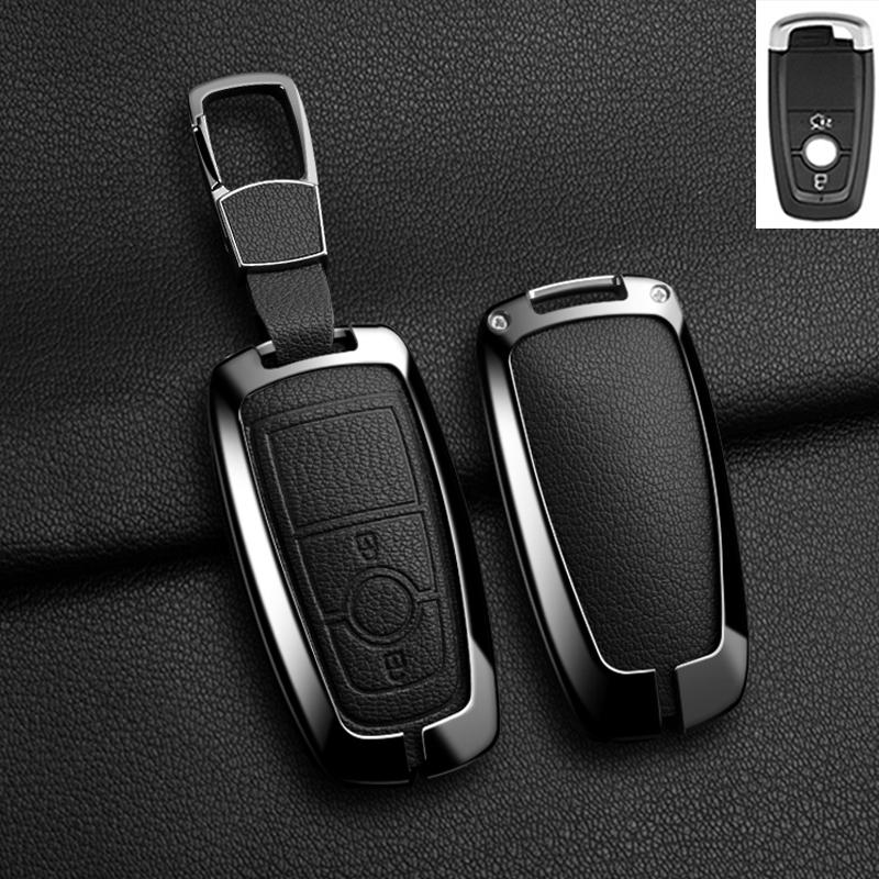 Zinc Alloy Leather For Lincoln Corsair Nautilus Aviator Navigator Continental Car Key Case Shell Keychain Keyring Car Key Cover