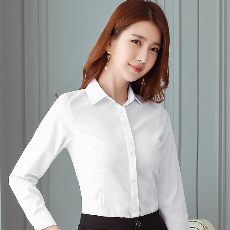 Camicetta Bianca da Donna a Maniche Lunghe con Scollo Quadrato - Abbigliamento da Lavoro Professionale Stile Coreano