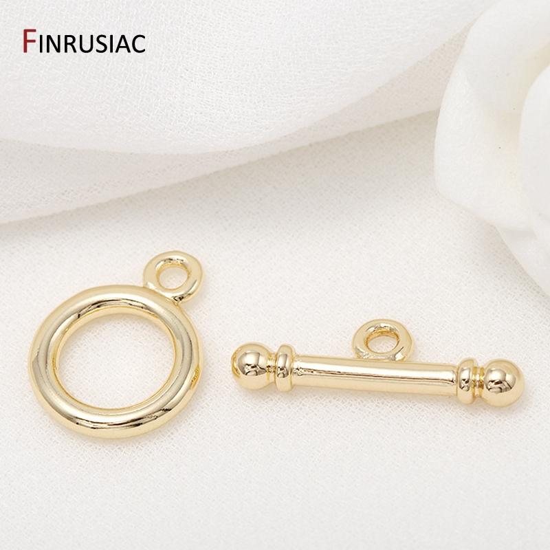 Supplies For Jewelry 14K Gold Plated Toggle OT Clasps For DIY Bracelets Necklaces Findings End Clasps Connectors Hooks Wholesale