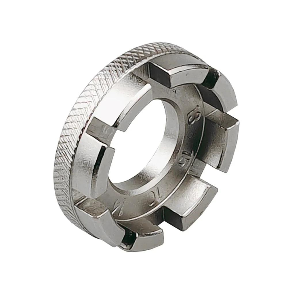 

1PCS Bike Wheel Rim Wrench Mini Adjuster Spanner 8 Way Groove Bicycle Spoke Tension Wrench Bike Demolition Axis Repair Tools срібний