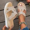 Fashion Fashion Rhinestone Wedge Slippers for Women 2025 Summer Lightweight Non Slip Beach Slides Woman Peep Toe Platform Casual Sandals