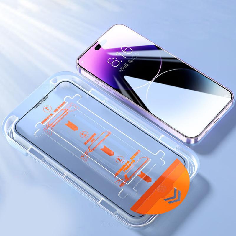 

Для iPhone 17 16 15 14 13 Pro Max Загартоване скло Безпилова інсталяційна коробка Для iPhone 14 Plus XR XS 11 12 Pro Max Захисна плівка для екрана iPhone 7 Plus/8 Plus чорний