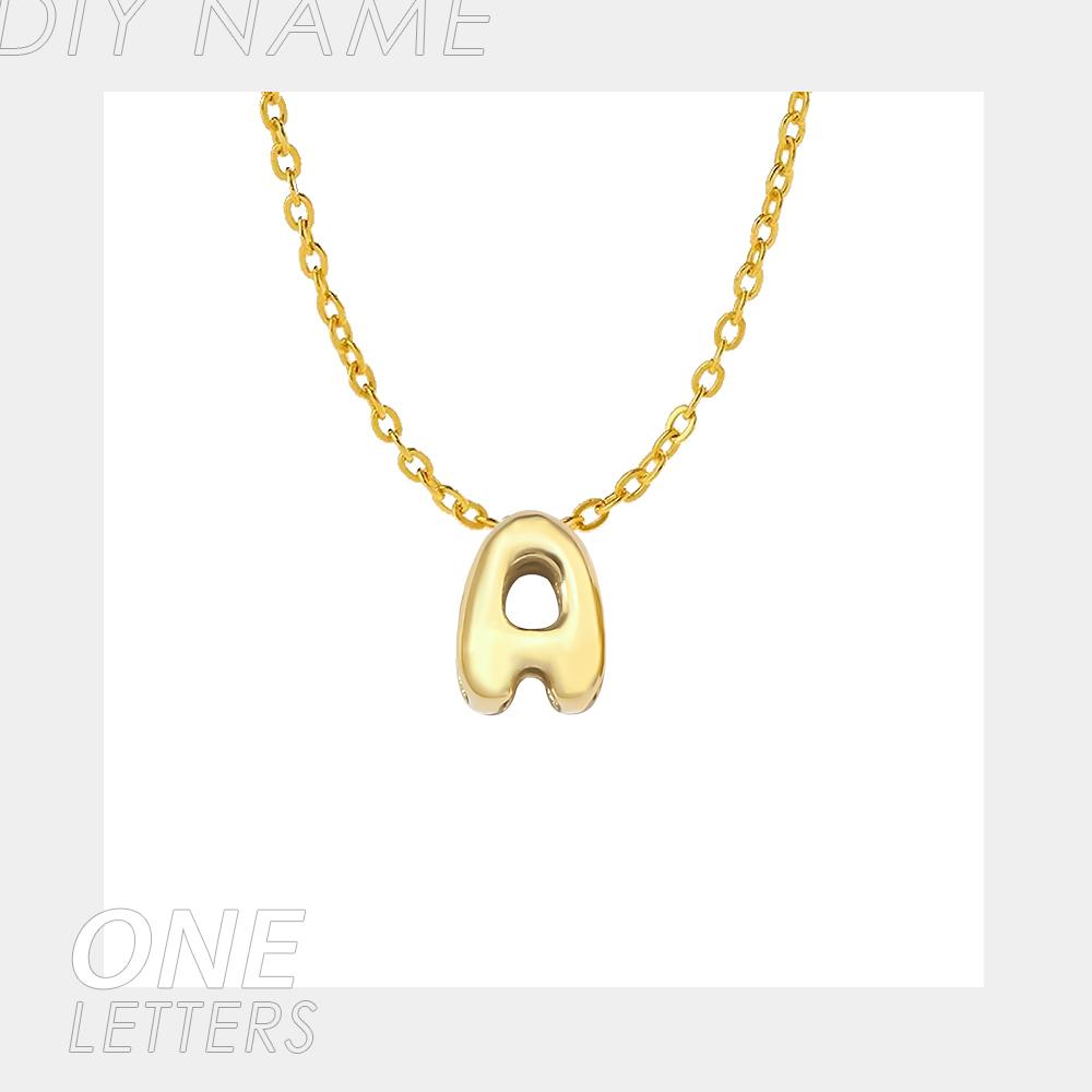 EMANCO Women's Name Necklace Gold-plated 3D Bubble Letter Customized High-end Jewelry New Year Gift for Her