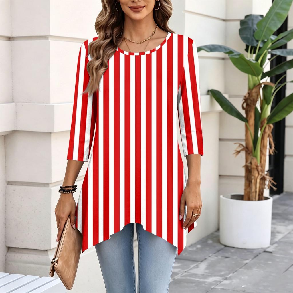 Women's Fashion Casual 3/4 Sleeve Pullover Top for Everyday Wear