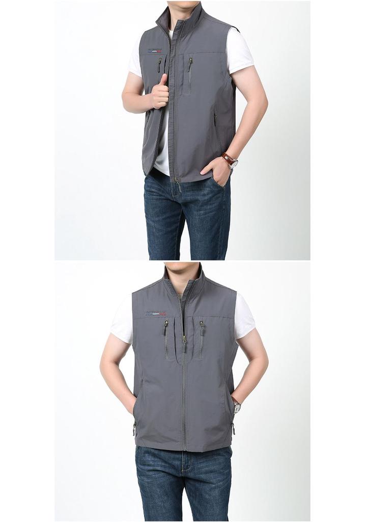 Men's Quick-Dry Multi-Pocket Waistcoat for Spring to Autumn