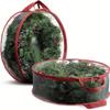 Transparent Holiday Decoration Organiser Bag With Reinforced Zippers Lightweight PVC Materials Wreath Protective Case