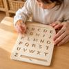Wooden Double-Sided Alphabet & Number Tracing Board, Grooved Handwriting Practice Toy for Kids, Solid Wood Montessori Educational Toy