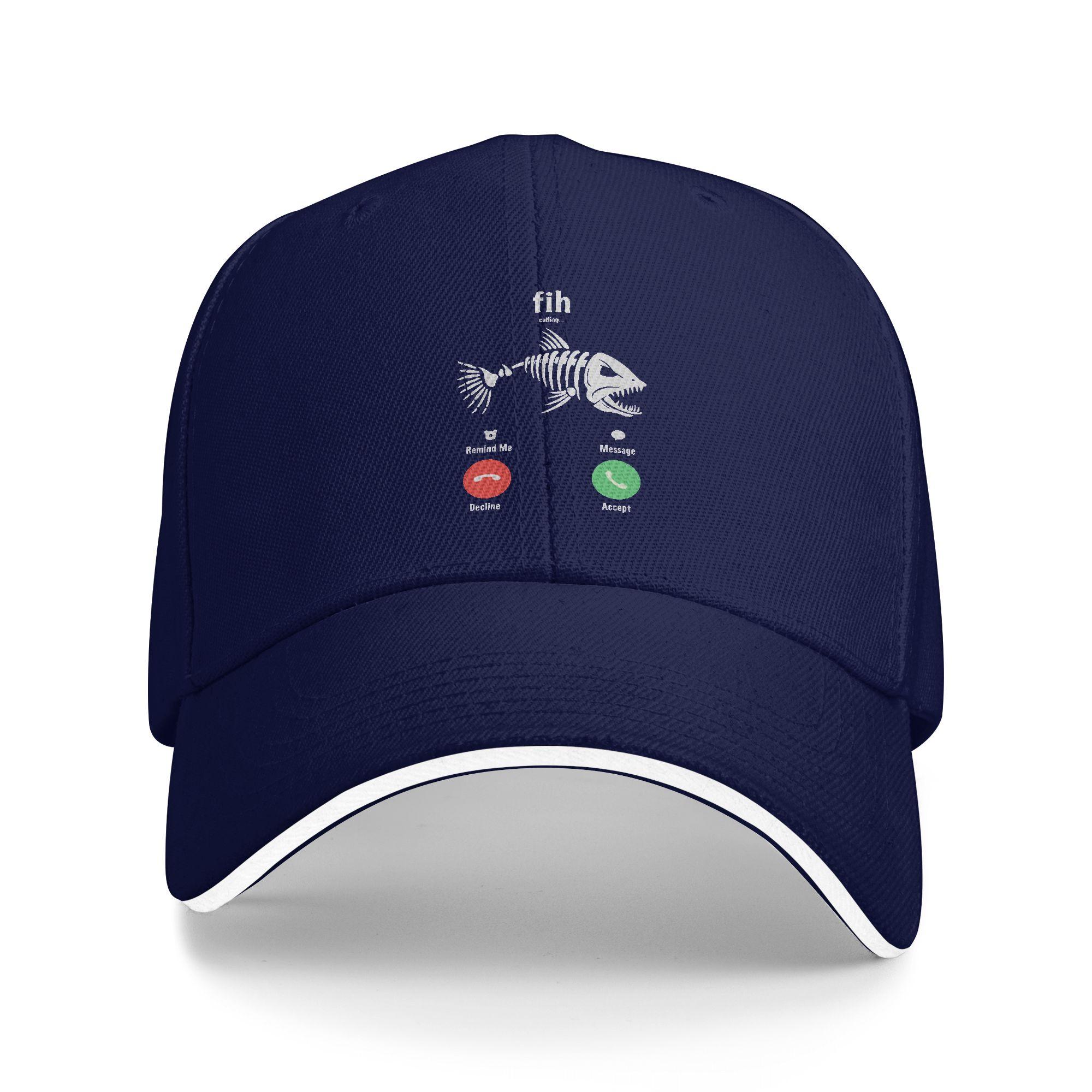 

Summer Casual Baseball Cap Fih Calling Remind Me Message Tennis Skate Trucker Hat Couple Women Breathable Trendy Baseball Caps One Size