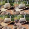 Adult Unisex Cowboy Hat for Travel Outdoor Summer Sun Hat Soft Breathable Mesh Cowgirl Hat Women Men Beach Cap Headwear
