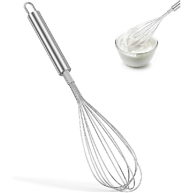 Stainless Steel Whisk 13 Inch Long Gold Hand Egg Whisk Thicken Wire Hand Mixer for Whisking Blending Baking Cooking Tools