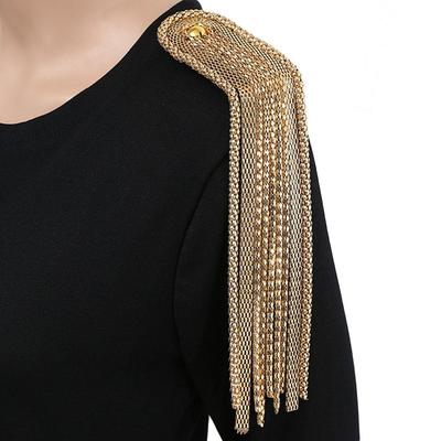 Delicate Pin Beads Tassel Epaulette Long Chain Electroplating Brooch Classical DIY Clothing Accessories Men Women