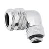 PC Water Cooling Two touch Fitting G1Celsius4 Thread 90 Degrees Elbow Connector for 14MM Tube Black