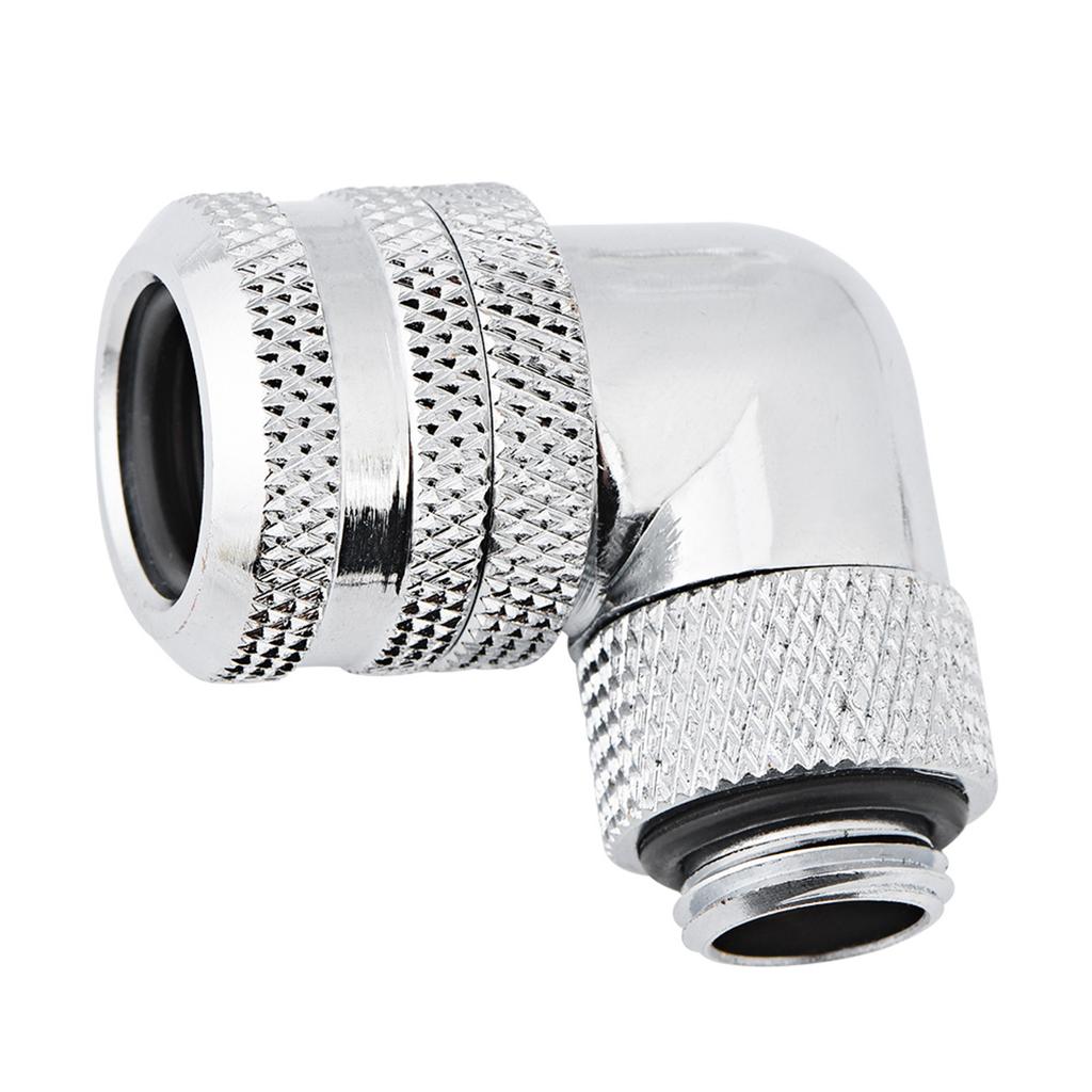 PC Water Cooling Two touch Fitting G1Celsius4 Thread 90 Degrees Elbow Connector for 14MM Tube Black