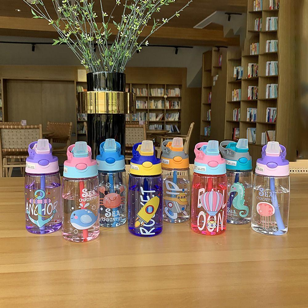 with Flip Straw Water Sippy Cups Leakproof Drinking Cup Sports Bottles  for Student Outdoor Sports