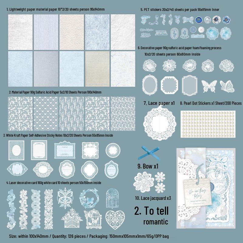 Twilight Life's Moments Journal Set: Large Capacity with 126 Pieces & 4 Material Types