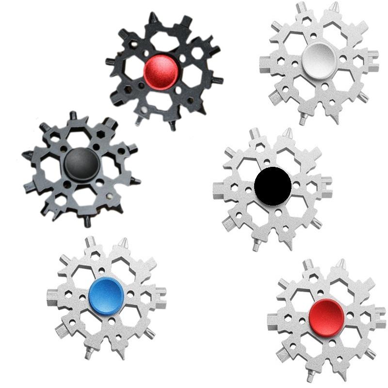 Многофункциональный гаечный ключ-снежинка гироскоп из легированной стали портативный из нержавеющей стали шестигранный мини 24 в одном инструмент-гироскоп для пальца