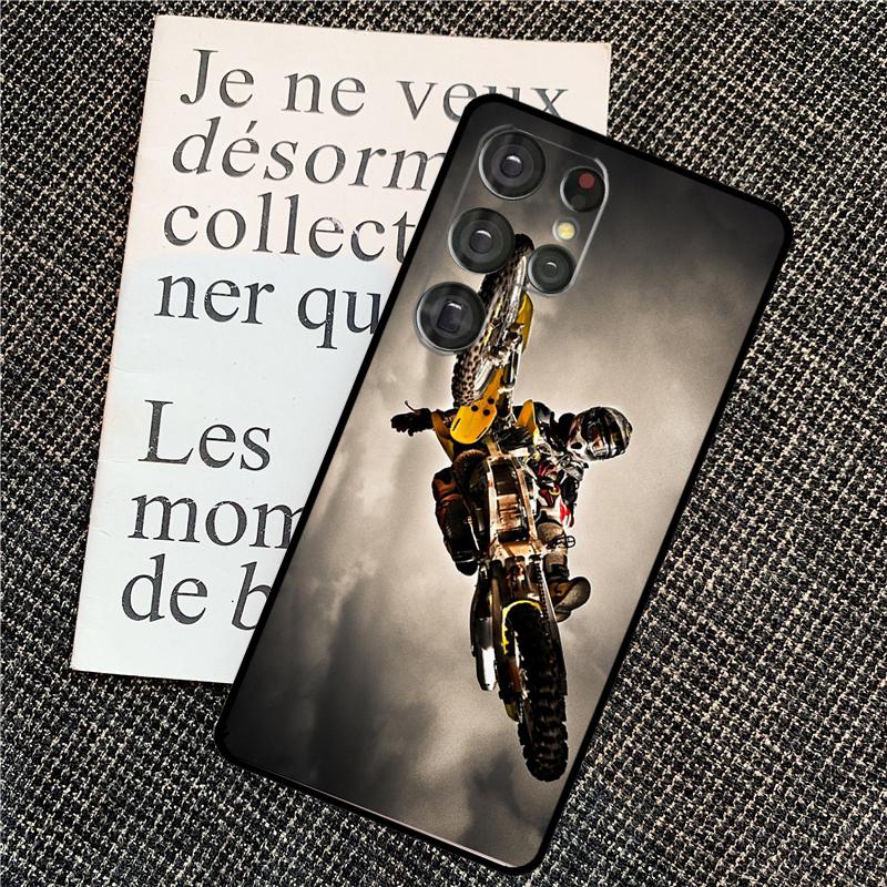 Moto Cross Motorcycle Sports Cover For Samsung Galaxy S24 Ultra S22 S23 Plus S20 S21 FE S8 S9 S10 Note 10 20 Ultra Case