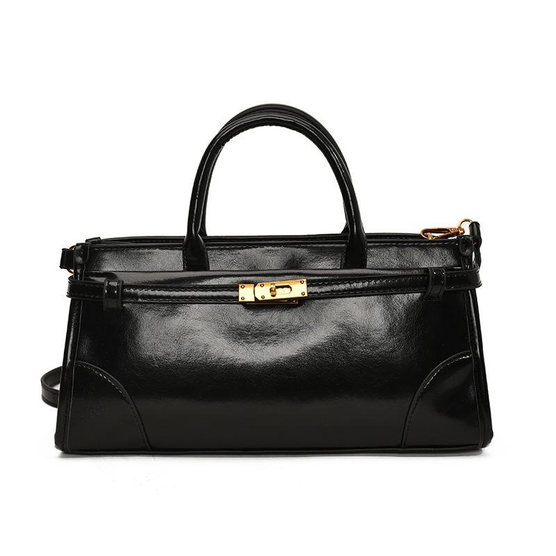 

Portable large-capacity briefcase women s winter new retro fashion shoulder bag high-end versatile women s bag чорний