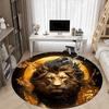 1pc Lion Moon Office Round Area Rug, Indoor Mat Suitable ForOffice, Under Office Chairs Bedroom Living Room Home Decor, Room Deco,  N71