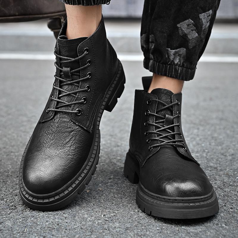 FashionNew Fashion Side Zipper Ankle Boot Men Work Shoes Trendy