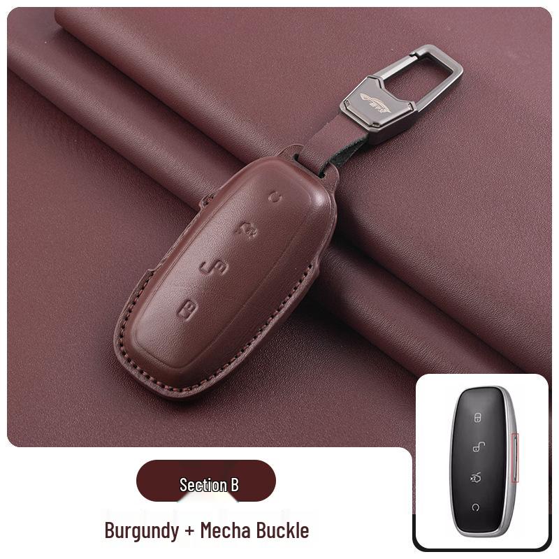 2024 BYD D9 Leather Key Case - Premium Quality Cowhide Luxury Key Shell & Buckle
