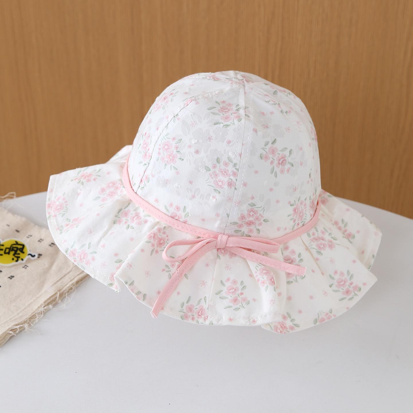 

Baby Sun Hat Wide Brim Beach Sand Cap for 6-15 Months Spring Autumn Thin Children s Fisherman Hat Cute Ultra Cute Girl Sunscreen One Size розовый