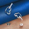 Elegant 925 Sterling Silver Luxurious Hollow Heart Zircon Stud Earrings for Women Fashion Wedding Party Gifts Jewelry
