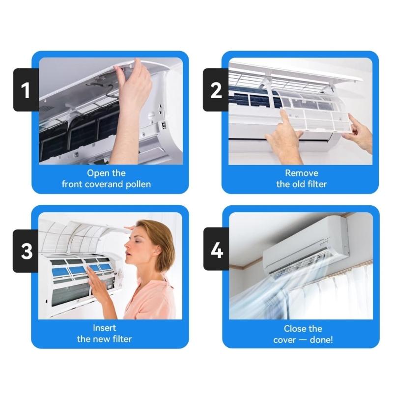 4Pcs 2310FT-E Small Split Units Filter Replacement Electric Split Air Conditioner Filters for MSY-GE24NA, MSY-GL24