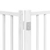6 Piece Foldable White Dog Gate 480 cm Poplar Wood