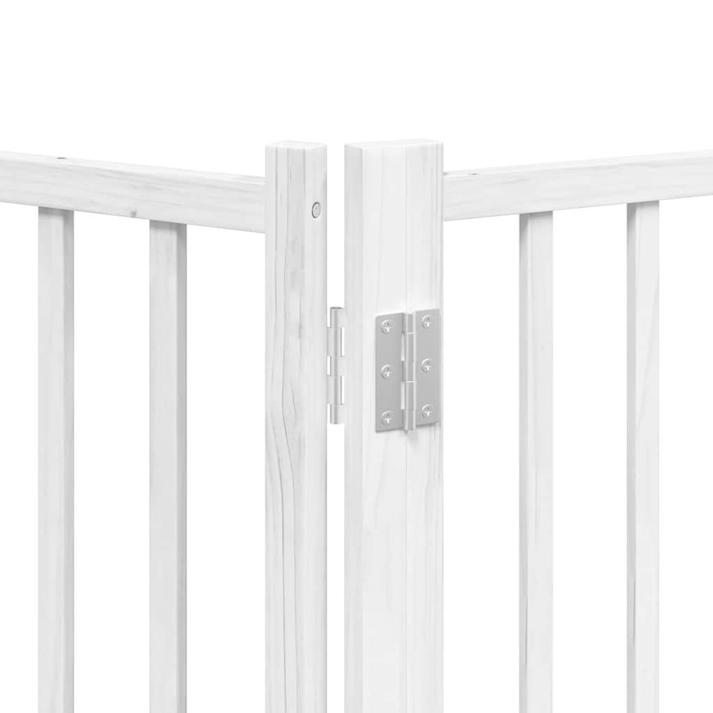 6 Piece Foldable White Dog Gate 480 cm Poplar Wood