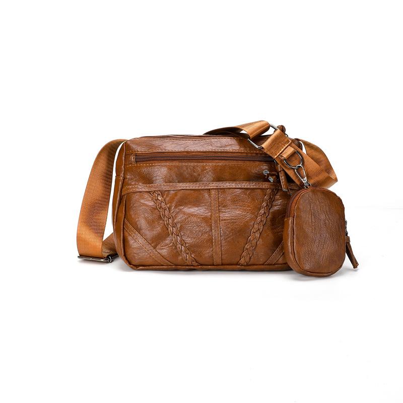 

Crossbody Bag Woven Women s Large Capacity Shoulder Bag коричневый