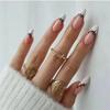 Pre-made Press-On Nails With Gradient Line Design Minimalist INS Style False Nail Tips Women