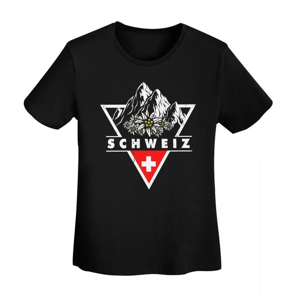 Swiss Switzerland Flag TShirt Women Short Sleeve T Shirts Round Neck Clothing Cotton Summer Tees Streetwear