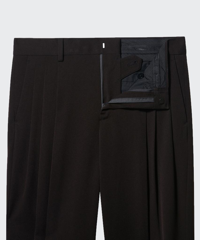 MUSINSA STANDARD Three-Puck Semi-Balloon Slacks [Dark Brown]