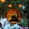 PVC Halloween Glass Stickers Horror Castle Cat Static Film Glue Free   Window