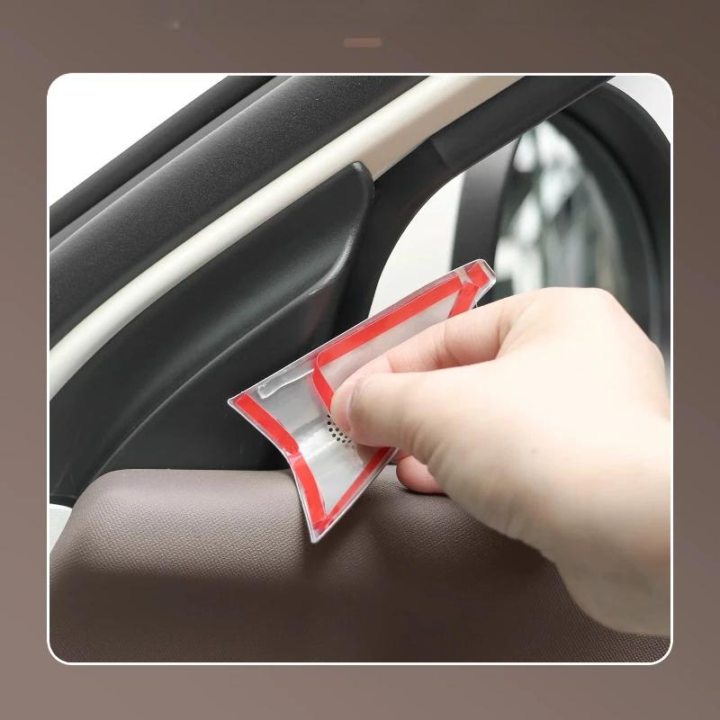 For GWM Ora 5 2026 Interior A Pillar Speaker Cover Trim Luxury Metal Look Tweeter Decoration Silver Titanium Car Styling