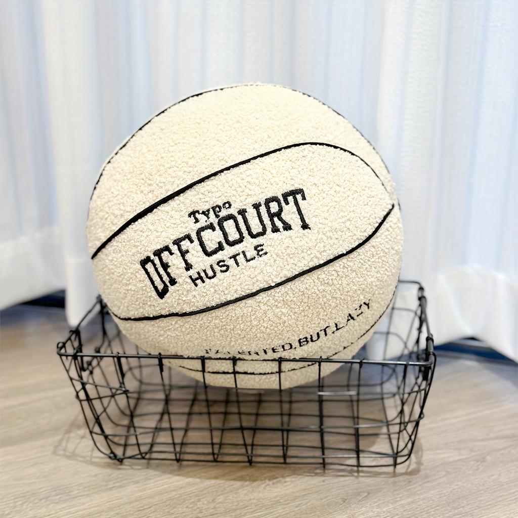 Teddy Velvet Basketball Pillow Cover Sports Design Soft Polyester Filling Hand Washable Living Room Bedroom Decor Fan Gift Idea
