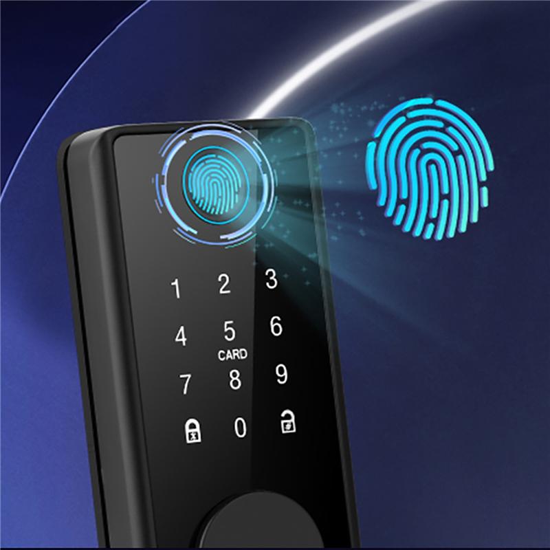 Smart Fingerprint Deadbolt Locks for Indoor Wooden Door Fingerprint/ Key/Password/IC Card Locks Deadbolt Automatic Latch Lock