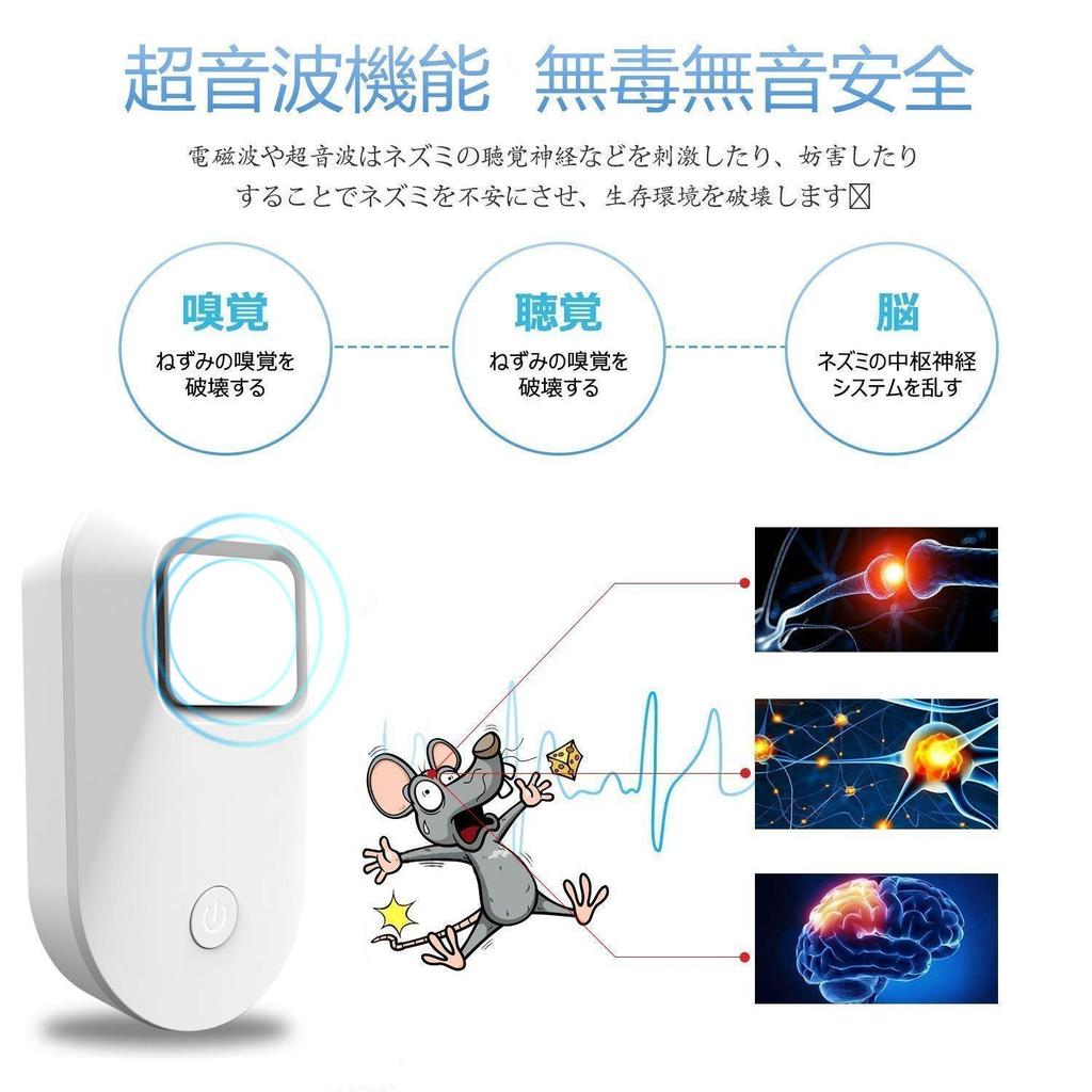 Mouse Ultrasonic Rat Pest Extermination Cockroach Pest Extermination Rat 6 Types of Ultrasonic 2 Levels Effective Range Outlet Safe for Children and