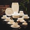 Pure White Bone China Irregular Embossed Floral Anti-scalding Tableware Set