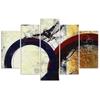 Feeby Five Piece Picture Canvas Print, Dark Circles