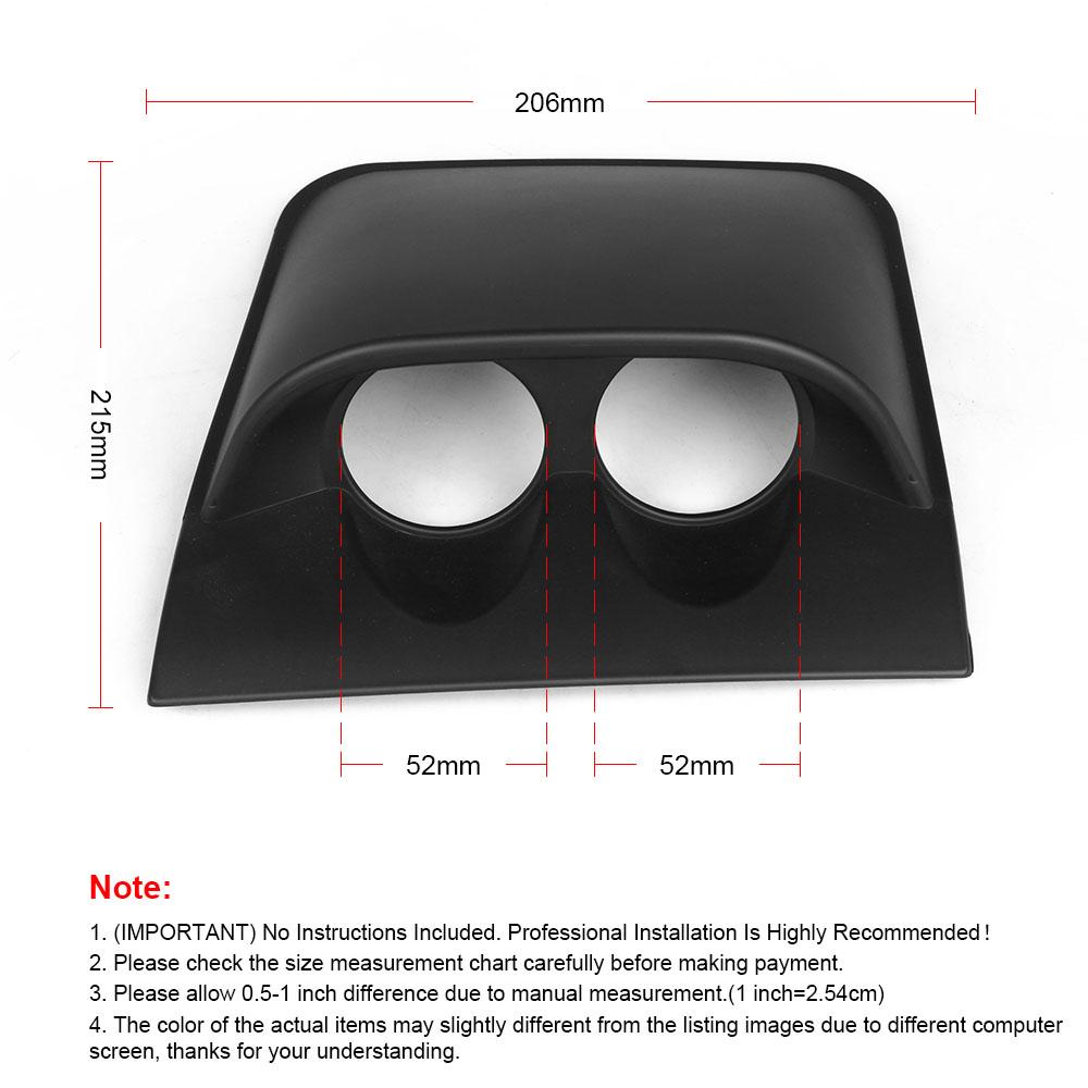 Universal Black Carbon Fiber 2 Inch 52mm Dash Board Dual Triple Gauge Pod Color Gauge Holder Mount Holder