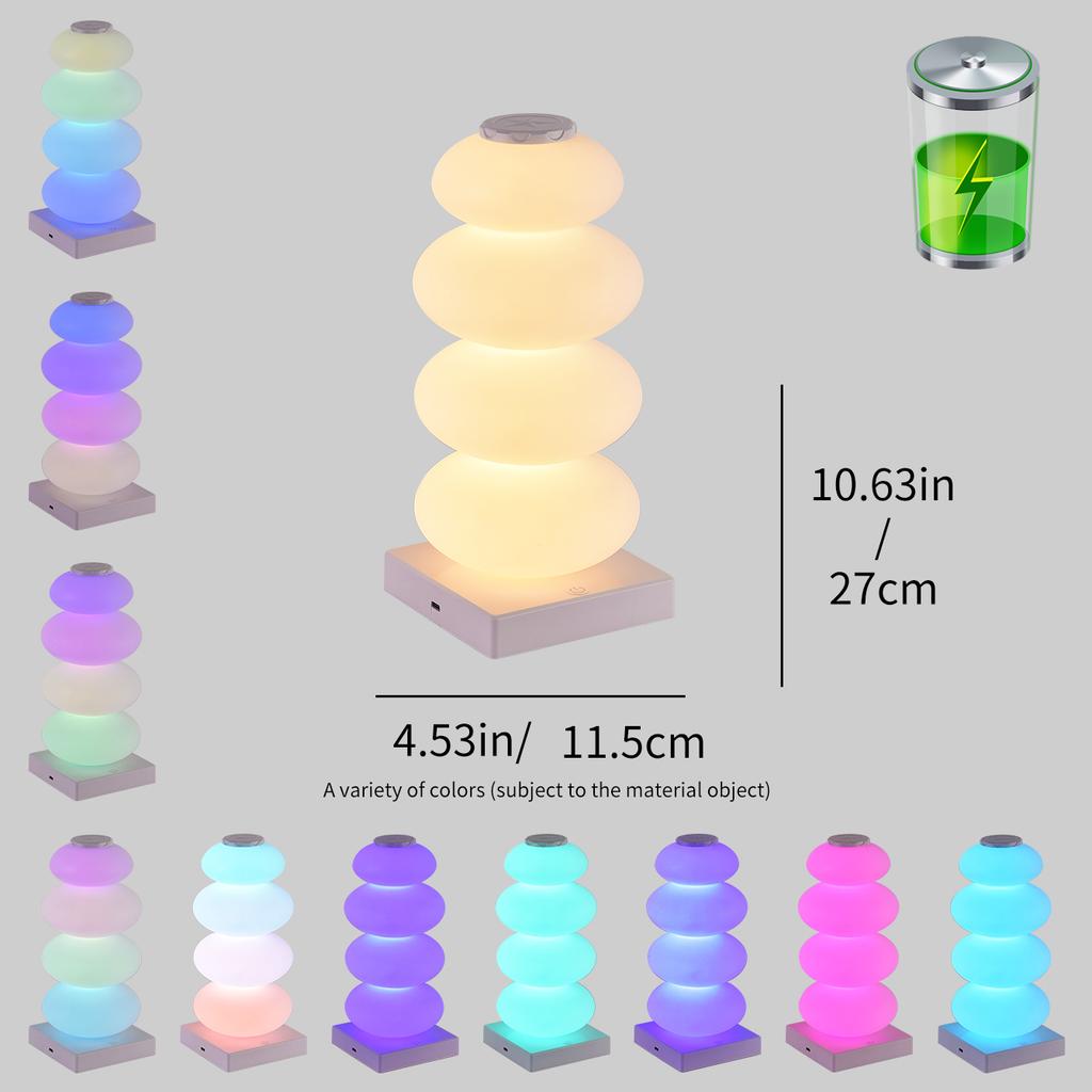 DIY color changing table lamp RGB 16 color LED light touch switch Multi step light Bedroom bedside table decorative light