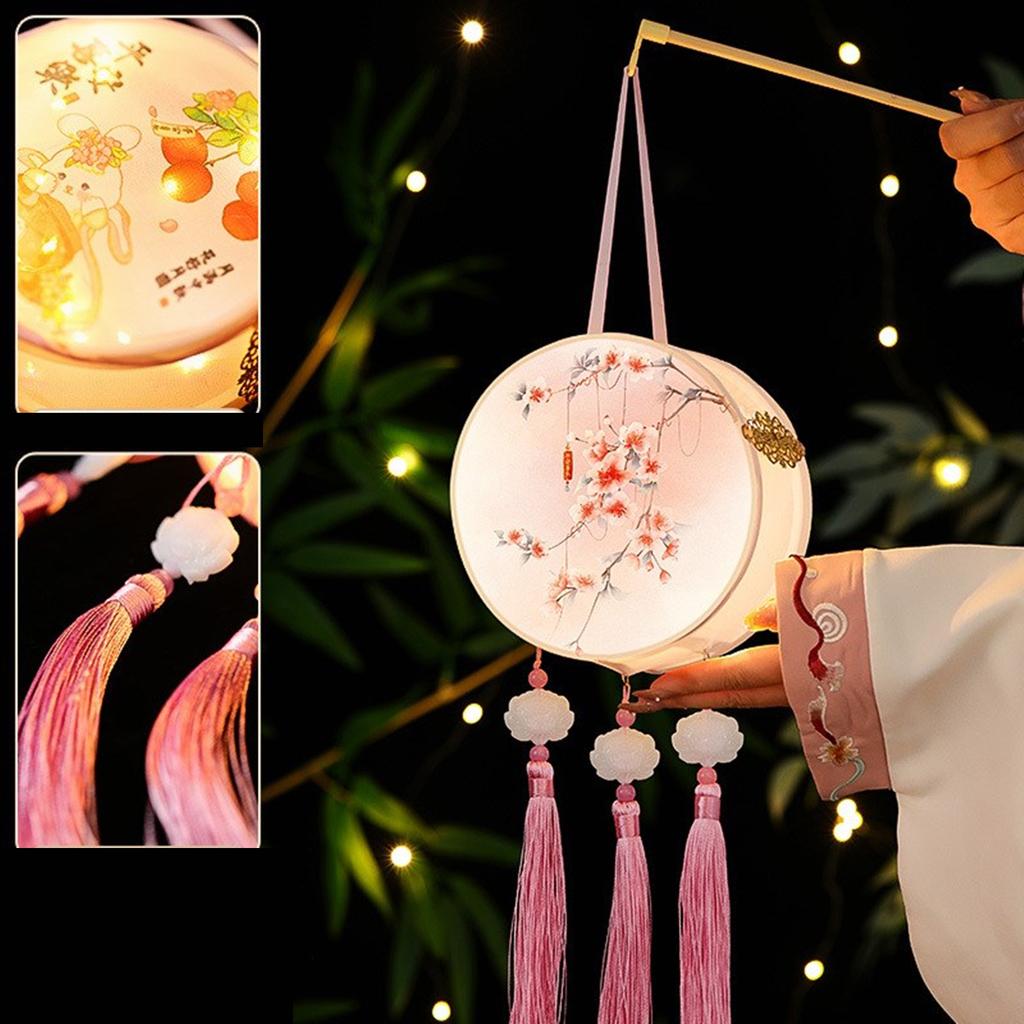 Handheld Lanterns for Traditional Chinese Celebration Waterproof Moon Festival Light with Soft Lighting Home Decoration