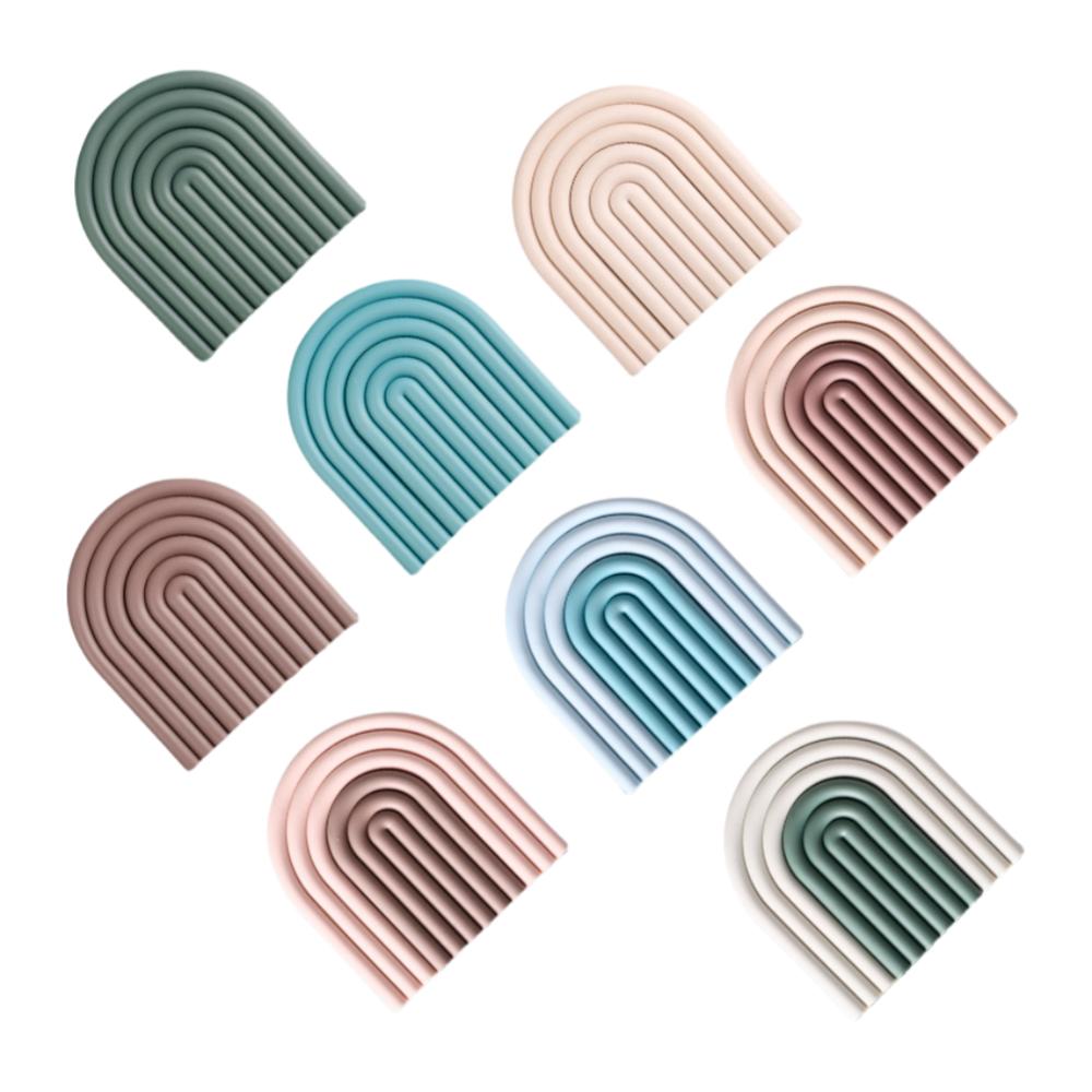 Kitchen Heat-resistant Table Ddecoration and Accessories Home Rainbow Silicone Table Mat Removable Washsble Table Placemats