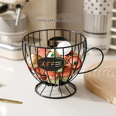 Boîte de rangement pour capsules de café, support en fer creux pour capsules de café, récipient à fruits, forme irrégulière