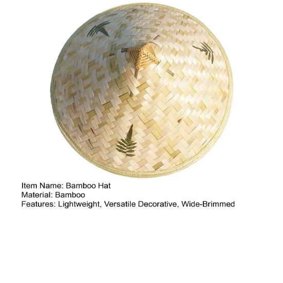 Bamboo Hat with Adjustable Drawstring Breathable Mesh Inner Chinese Straw Sun Hat Wide Brimmed Vintage Fishing Cap