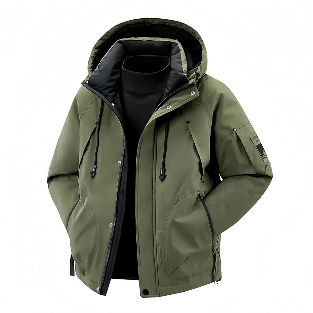 Men's White Duck Down Winter Jacket - Hooded, Windproof, Warm, Thickened, Couple Style