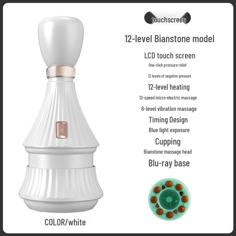 Portable Heated Electric Cupping Device for Full-Body Therapy, Meridian Brushing, and Gua Sha Scraping