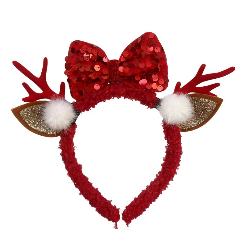 Christmas Decoration Christmas Tree Headband Cute Cartoon Reindeer Antlers Hair Band Festival Party Decor Hair Accessories Gift